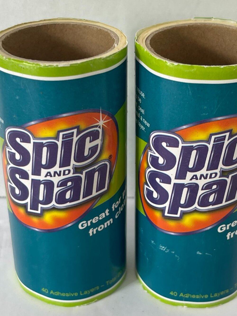 Spic and Span Lint Roller - 40 Count Refill Lot of 2